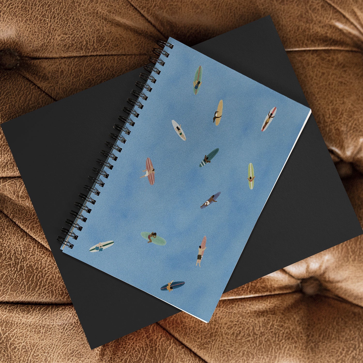 DENY Designs waiting wading surfers Spiral Notebook