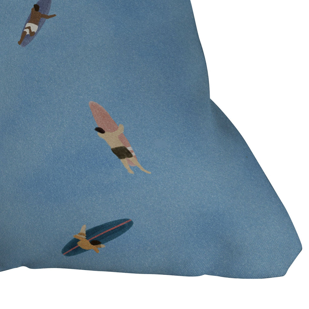 DENY Designs waiting wading surfers Outdoor Throw Pillow