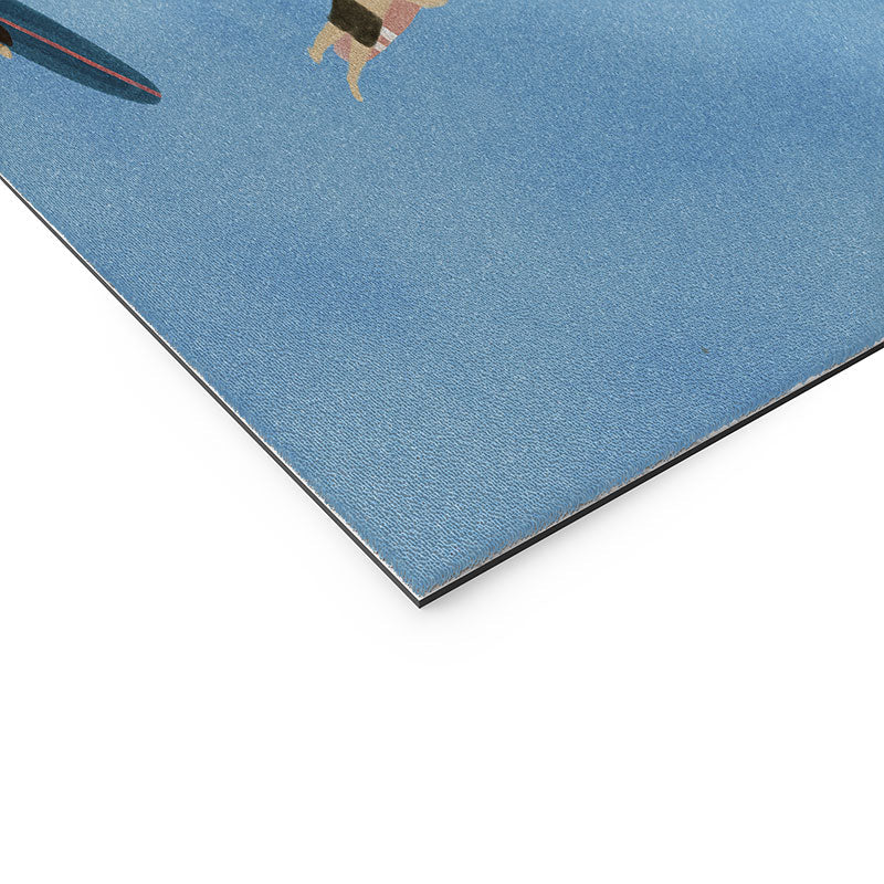 DENY Designs waiting wading surfers Welcome Mat
