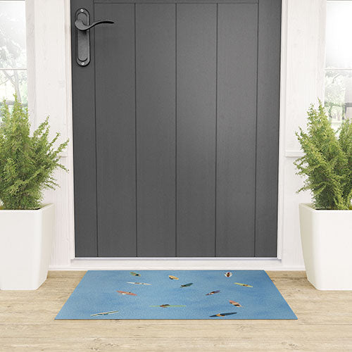 DENY Designs waiting wading surfers Welcome Mat