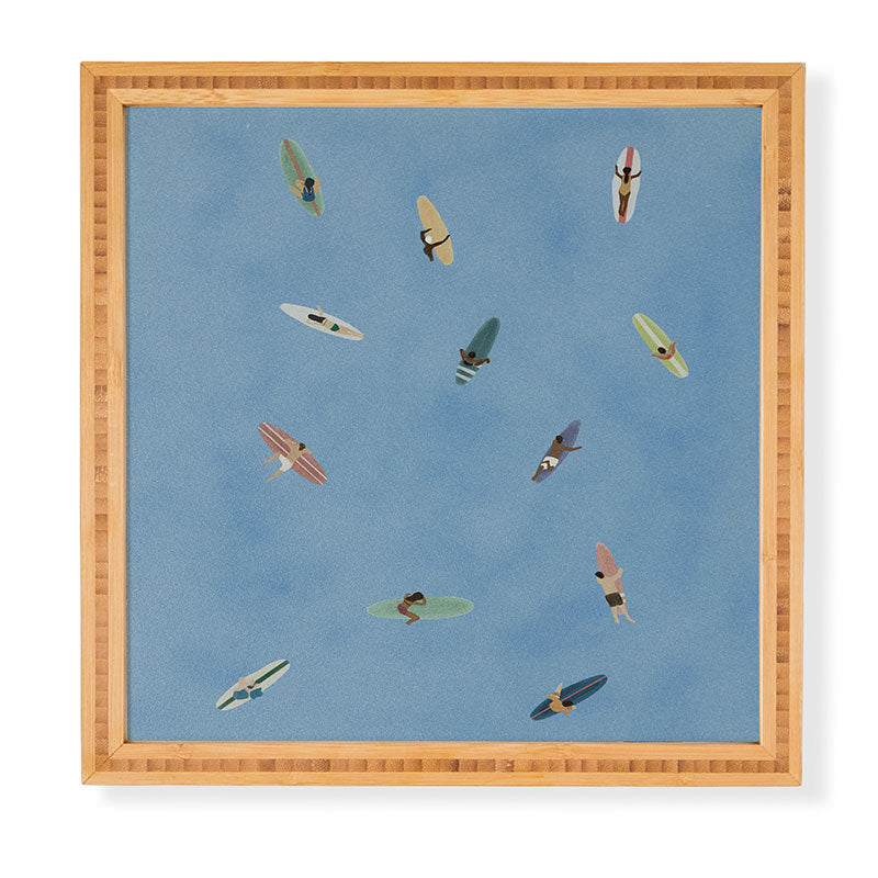 DENY Designs waiting wading surfers Framed Wall Art