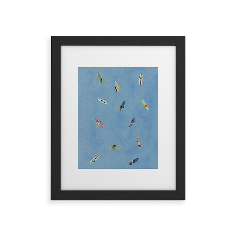 DENY Designs waiting wading surfers Framed Art Print