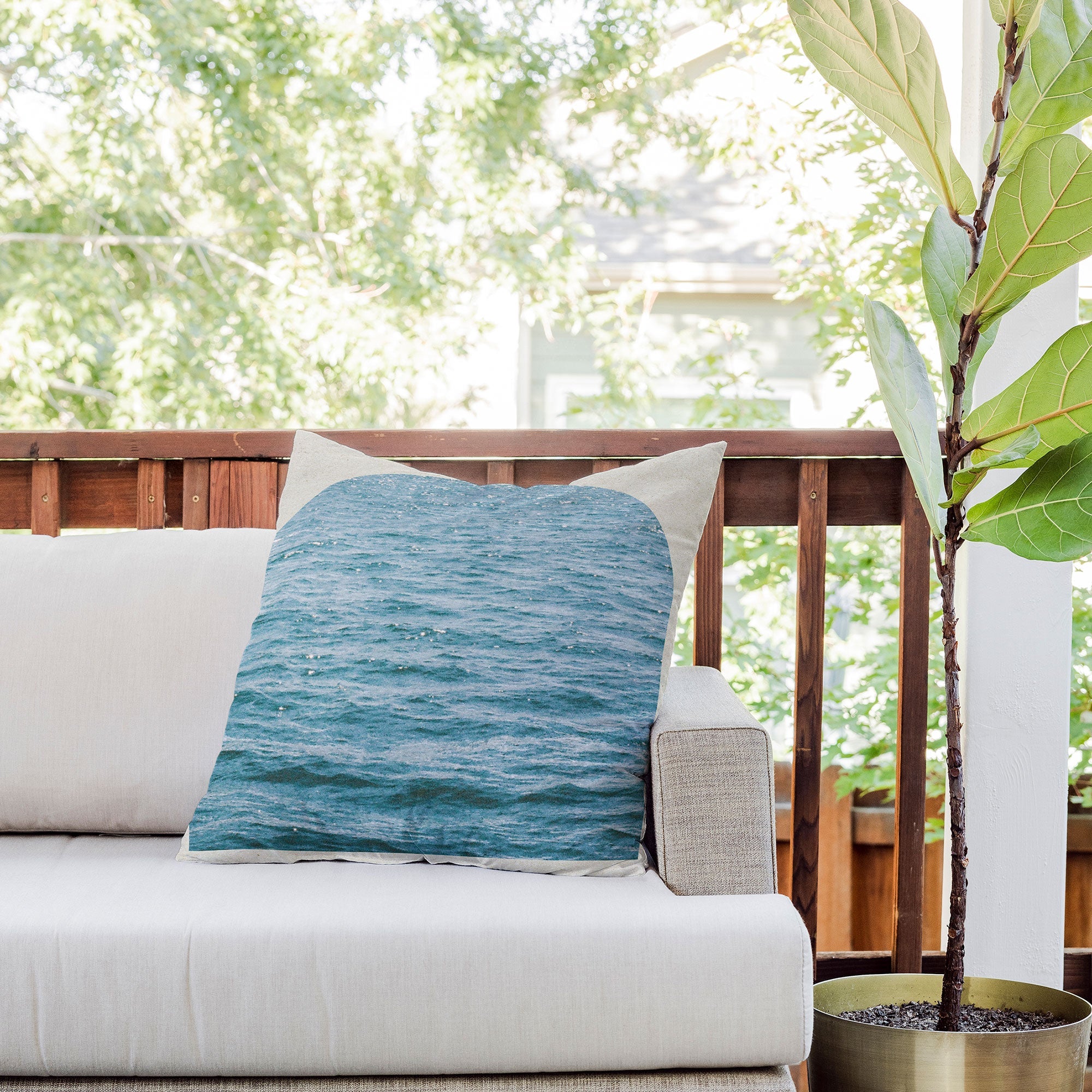 DENY Designs Waves Window Outdoor Throw Pillow