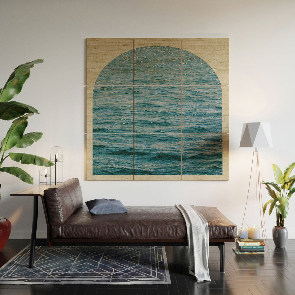 DENY Designs Waves Window Wood Wall Mural