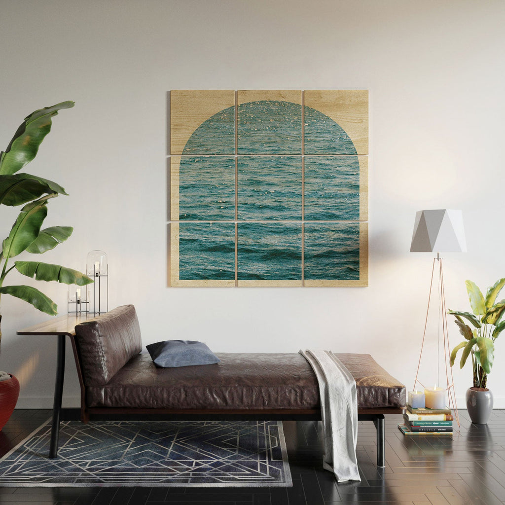 DENY Designs Waves Window Wood Wall Mural