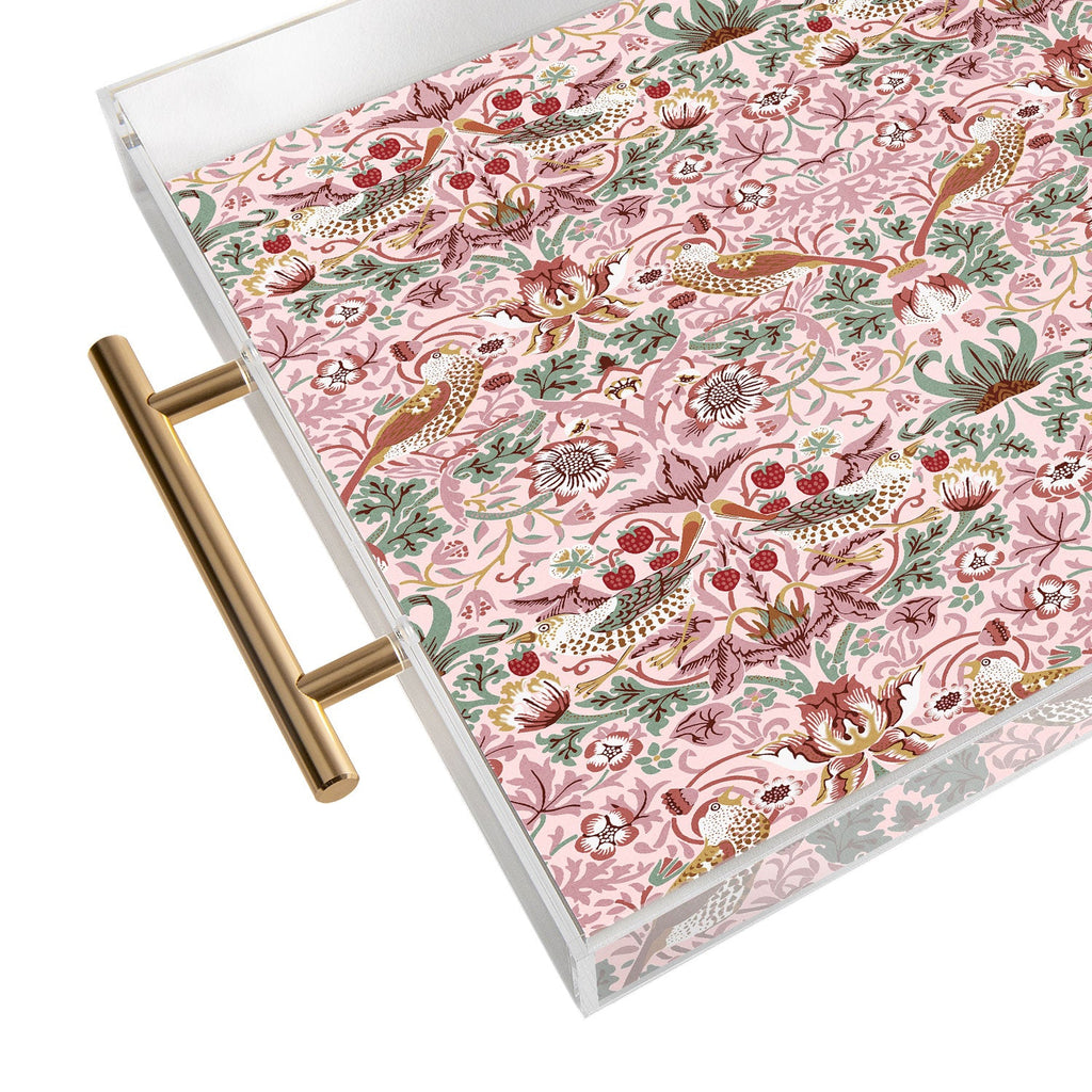 DENY Designs William Morris Strawberry Thief Panel Acrylic Tray