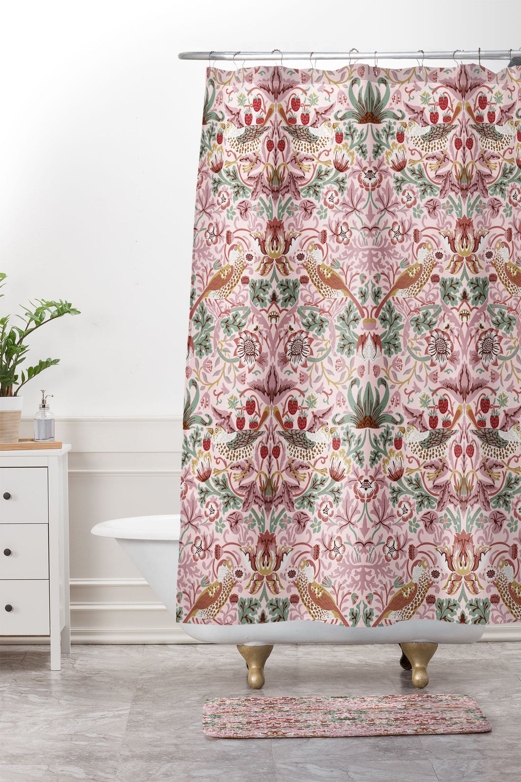 DENY Designs William Morris Strawberry Thief Panel Memory Foam Bath Mat