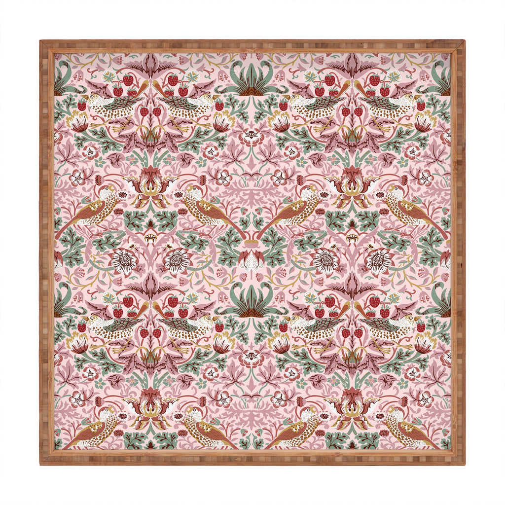 DENY Designs William Morris Strawberry Thief Panel Square Tray
