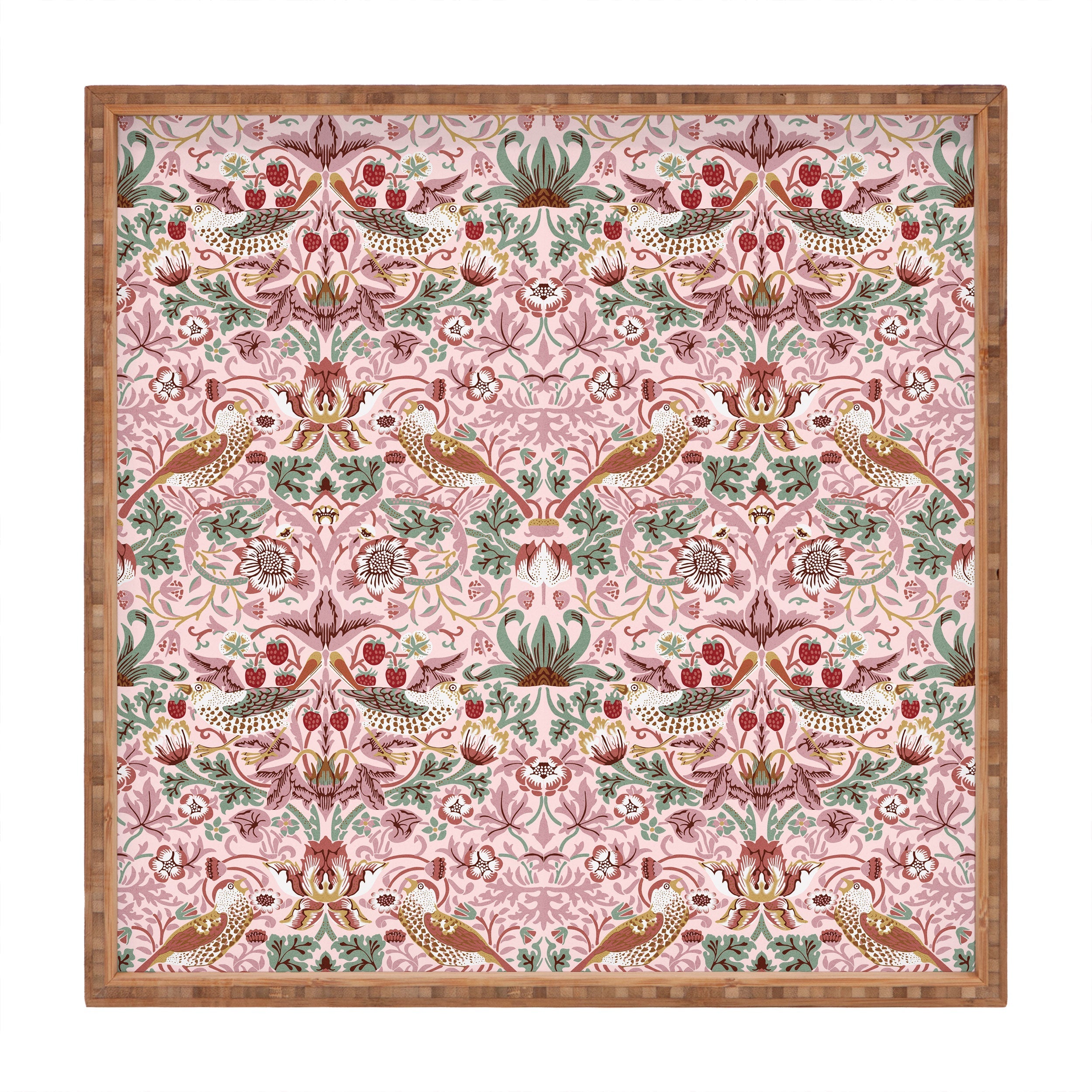 DENY Designs William Morris Strawberry Thief Panel Square Tray