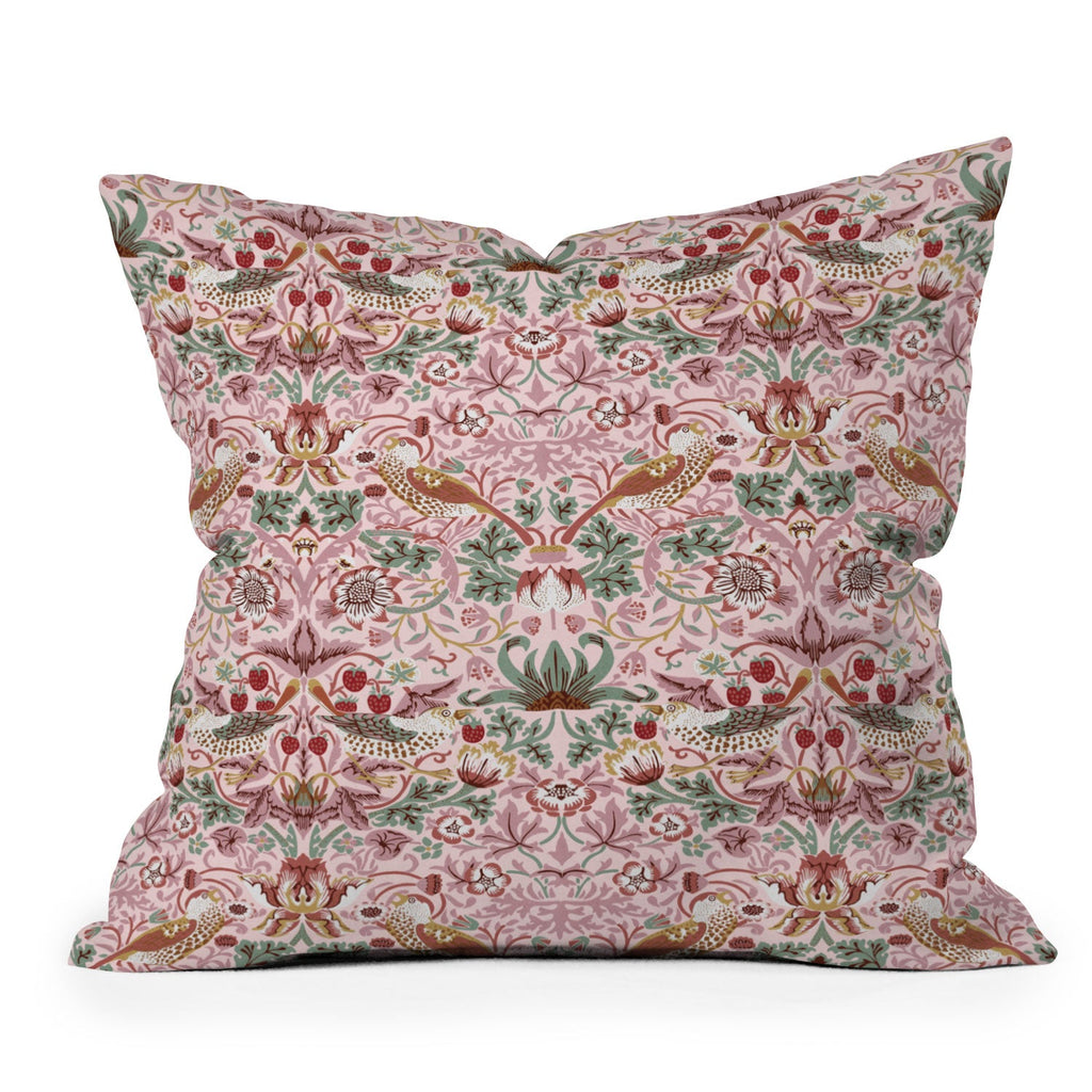 DENY Designs William Morris Strawberry Thief Panel Outdoor Throw Pillow