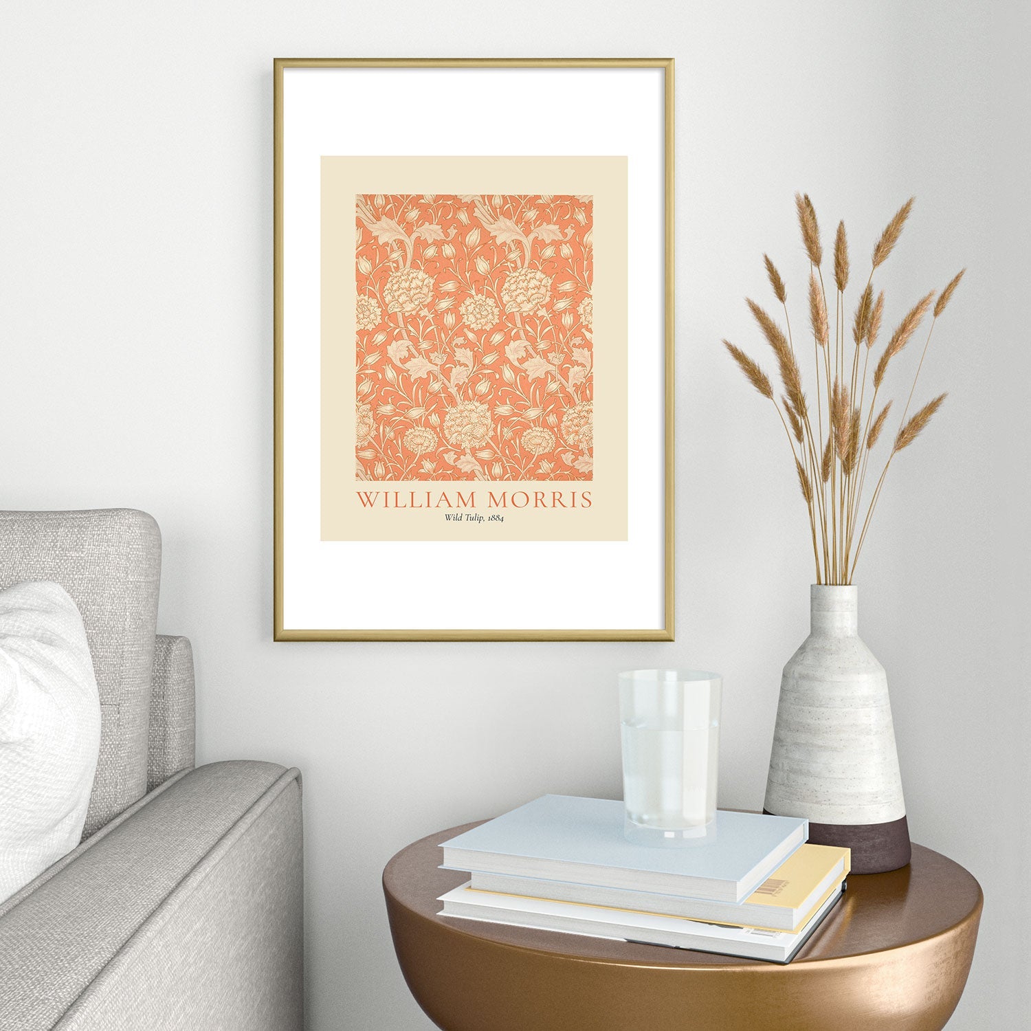DENY Designs william morris tulip Metal Framed Art Print