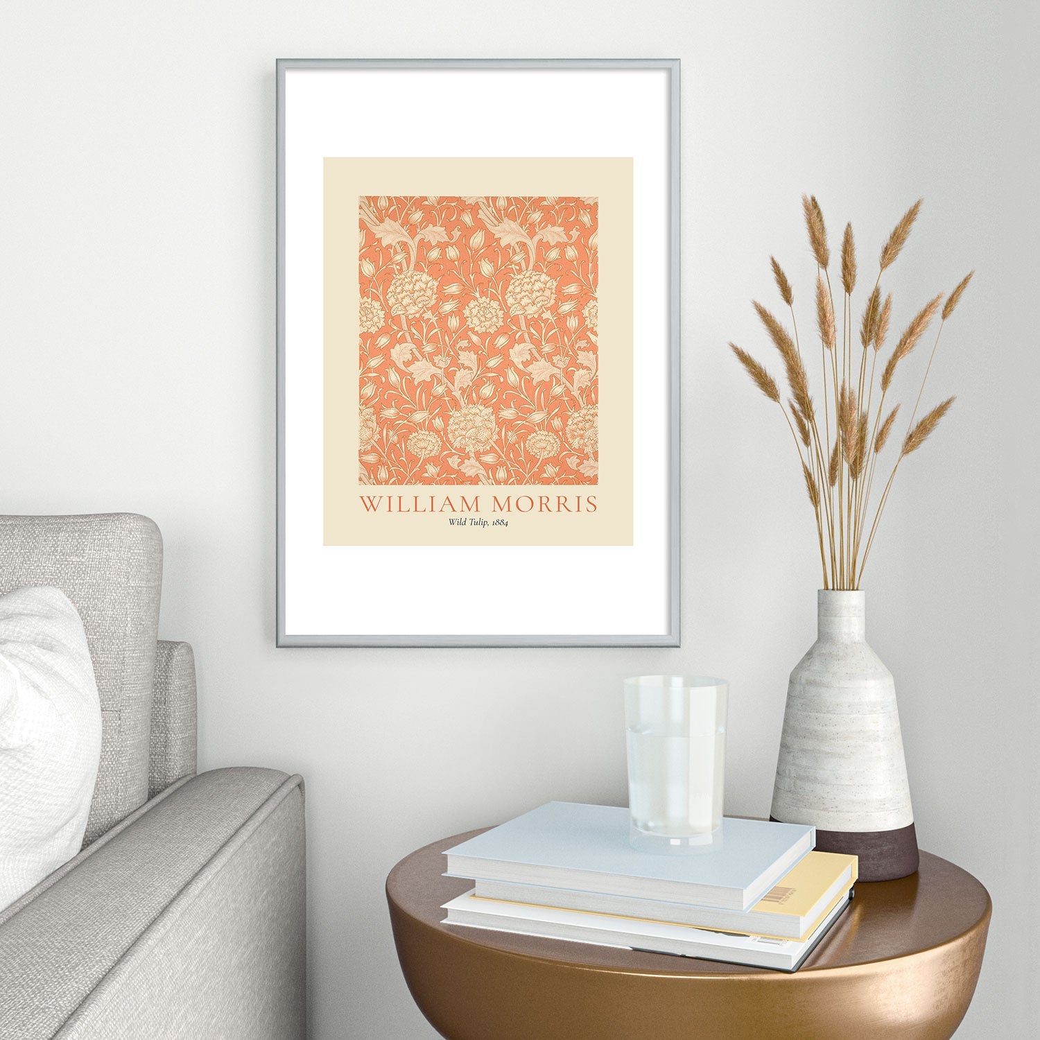 DENY Designs william morris tulip Metal Framed Art Print