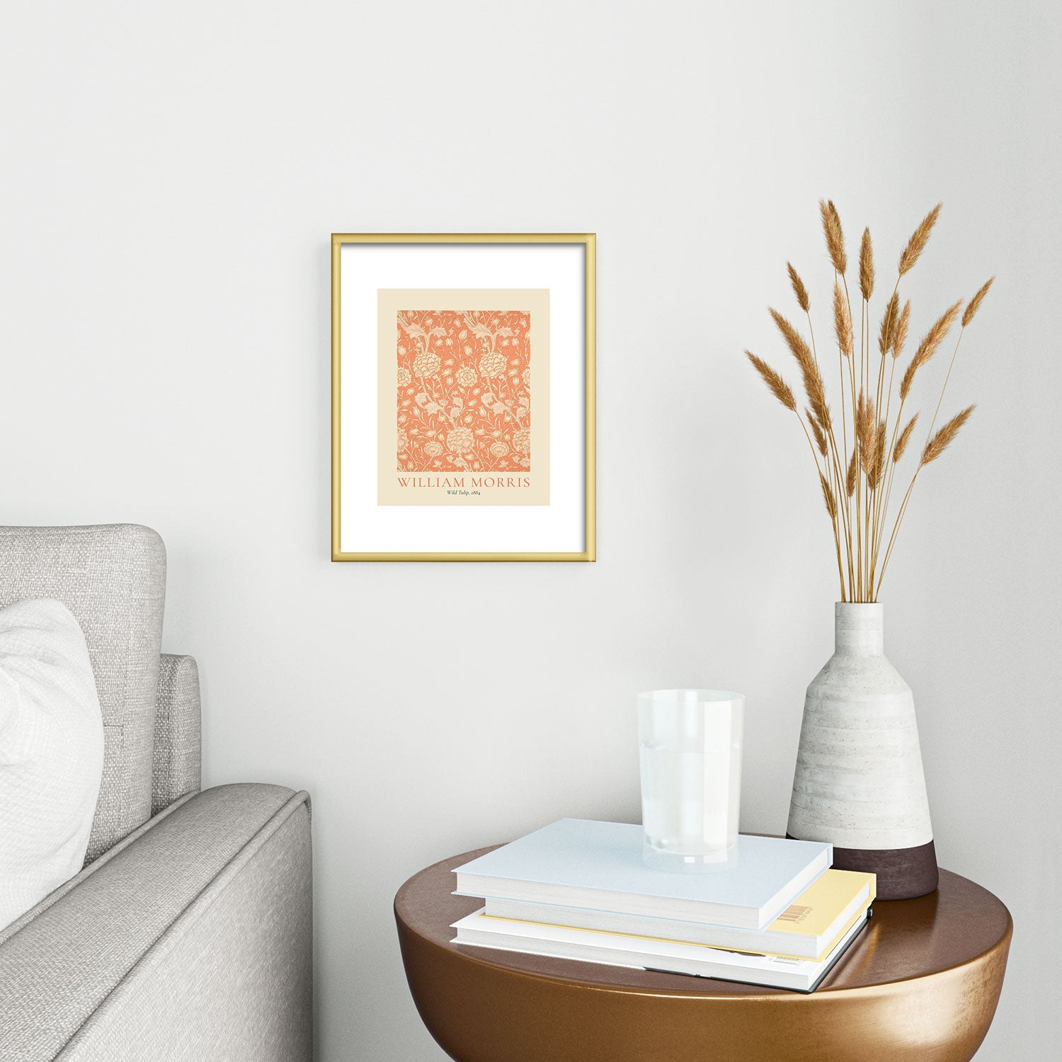 DENY Designs william morris tulip Metal Framed Art Print