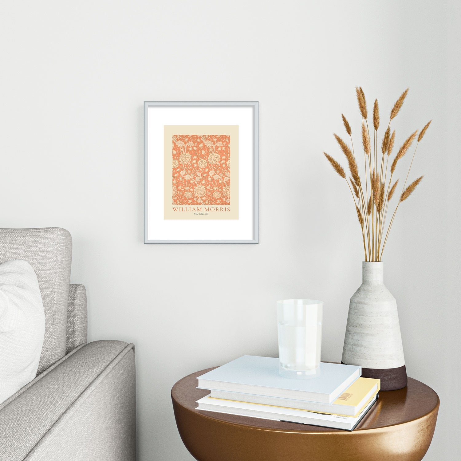 DENY Designs william morris tulip Metal Framed Art Print