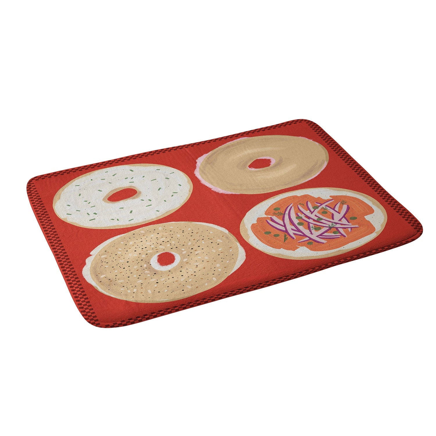 DENY Designs yonkers bagels Memory Foam Bath Mat