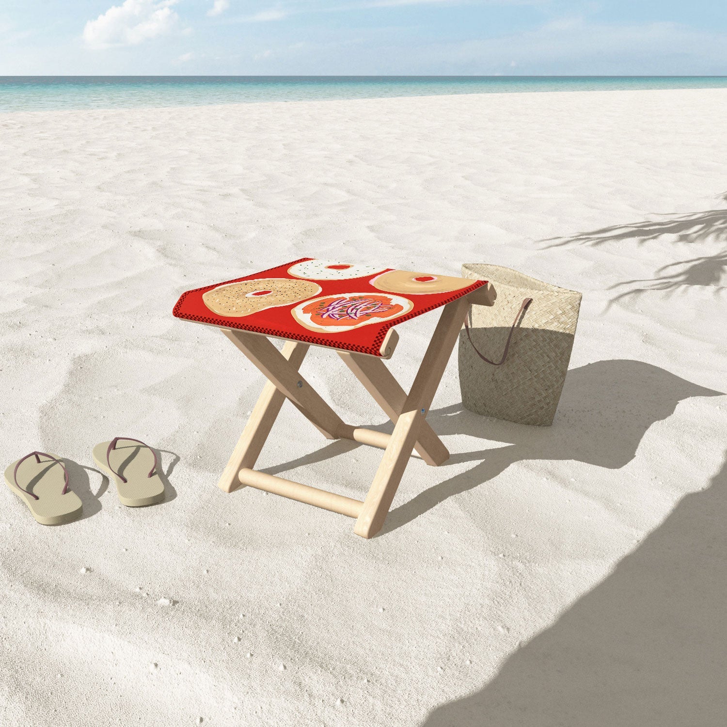 DENY Designs yonkers bagels Folding Stool