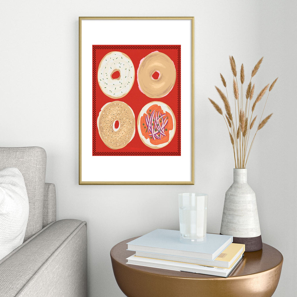 DENY Designs yonkers bagels Metal Framed Art Print