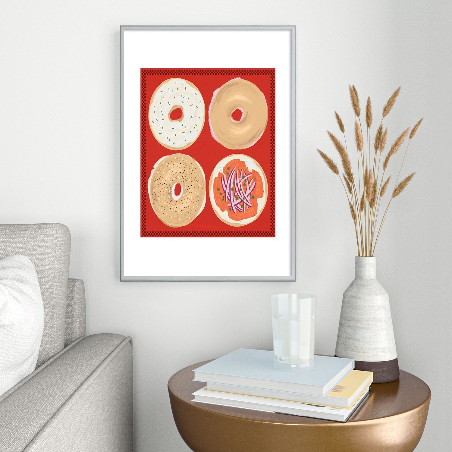 DENY Designs yonkers bagels Metal Framed Art Print