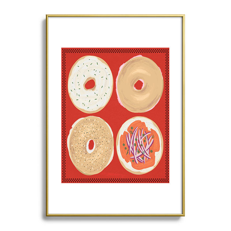 DENY Designs yonkers bagels Metal Framed Art Print