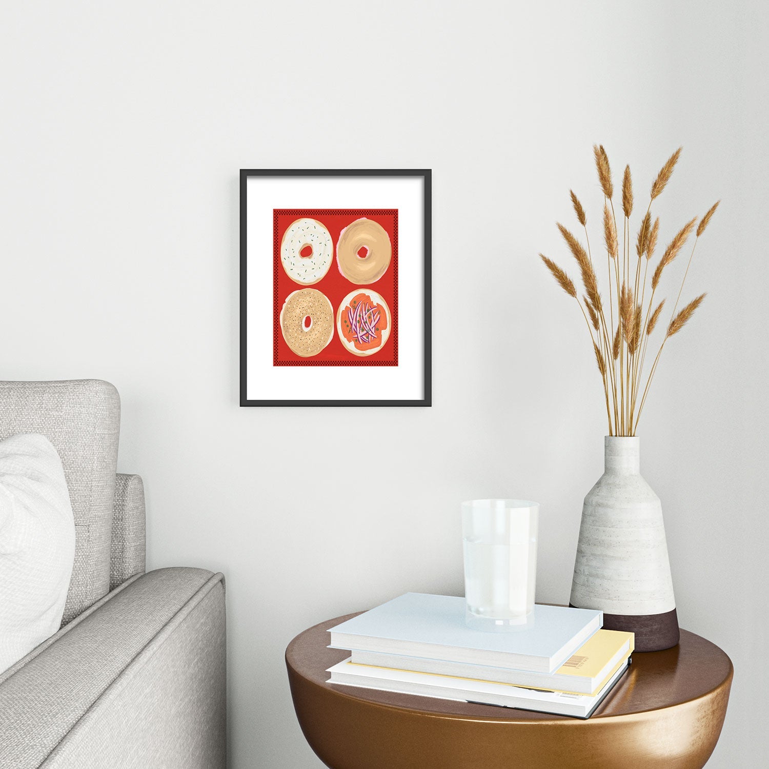DENY Designs yonkers bagels Metal Framed Art Print