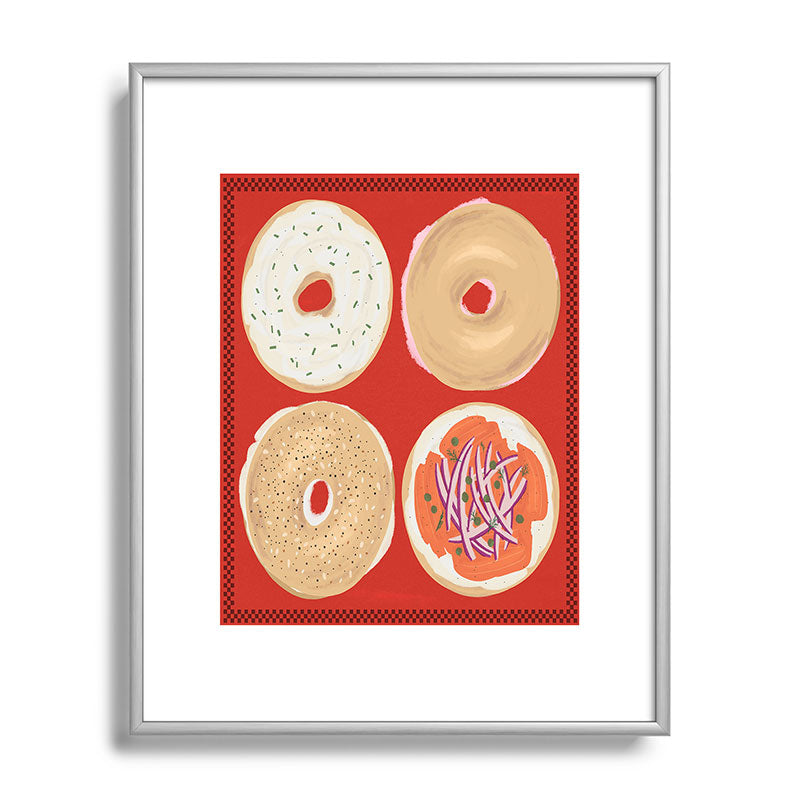 DENY Designs yonkers bagels Metal Framed Art Print
