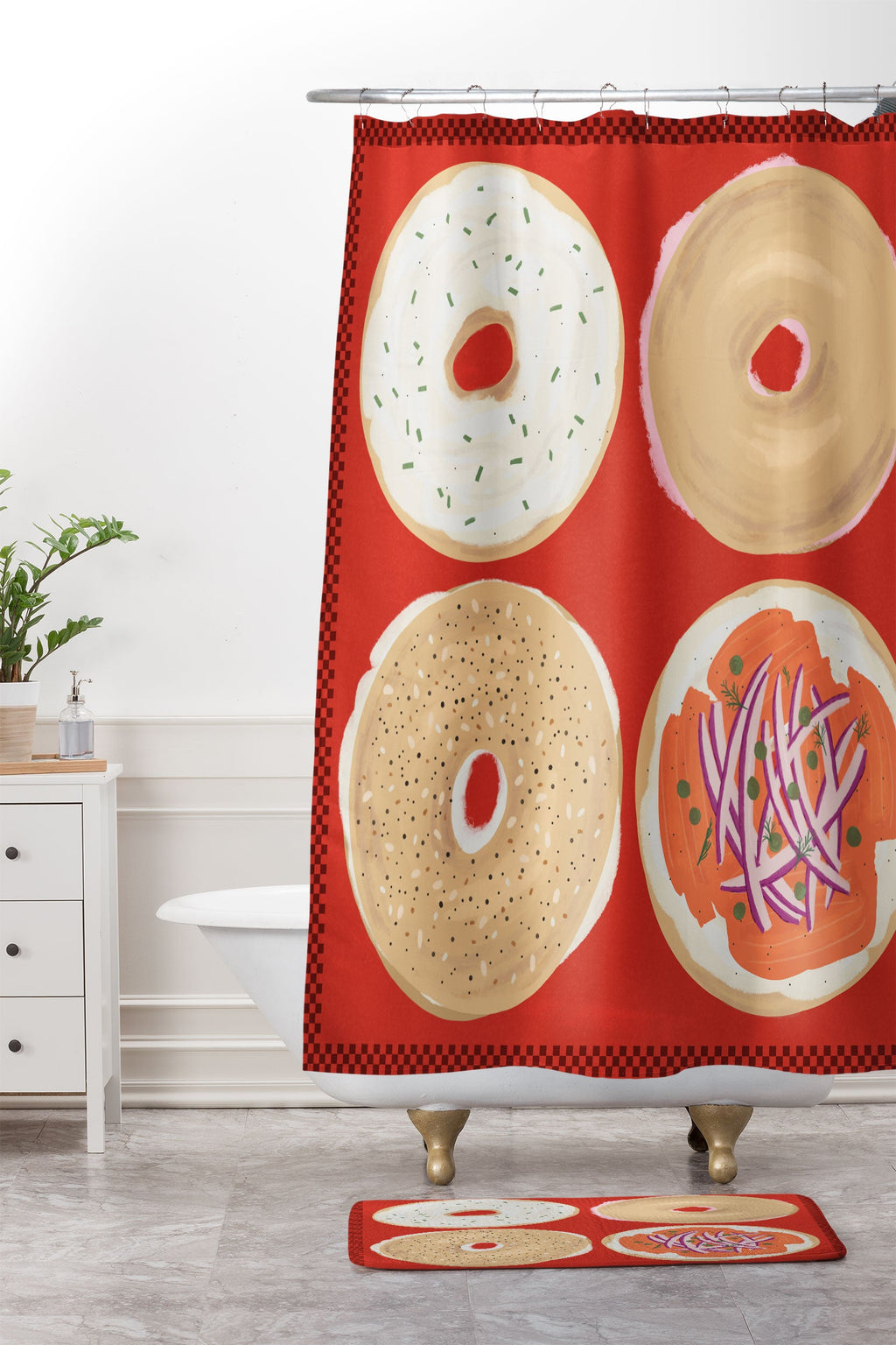 DENY Designs yonkers bagels Memory Foam Bath Mat