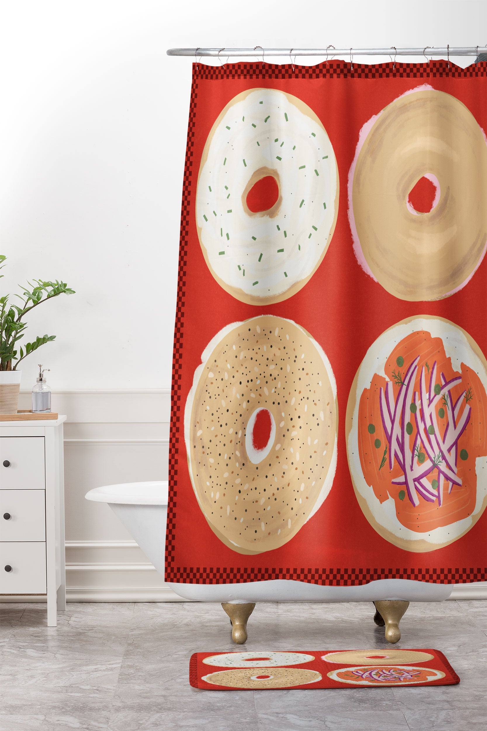 DENY Designs yonkers bagels Memory Foam Bath Mat