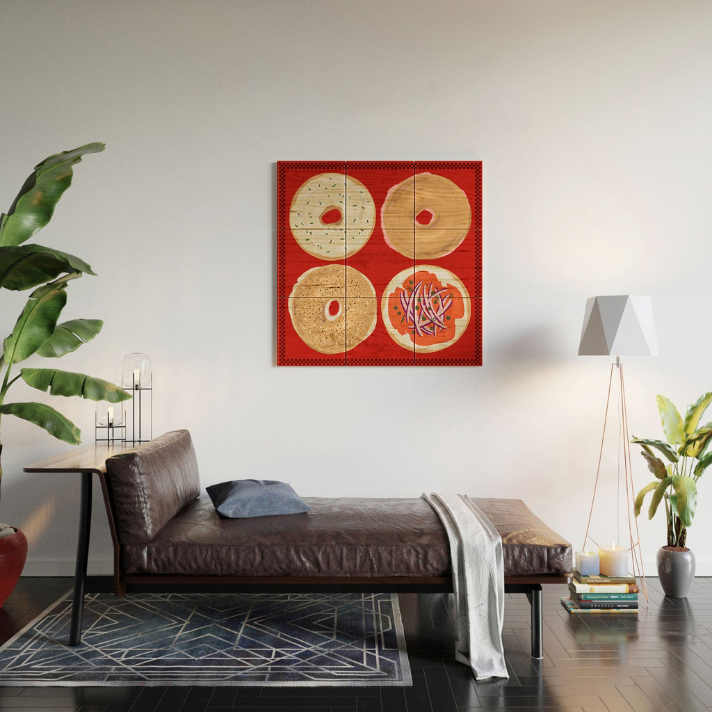 DENY Designs yonkers bagels Wood Wall Mural