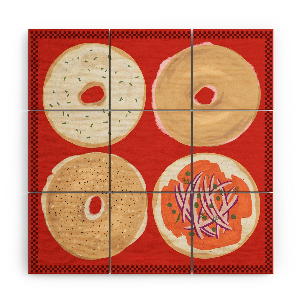 DENY Designs yonkers bagels Wood Wall Mural