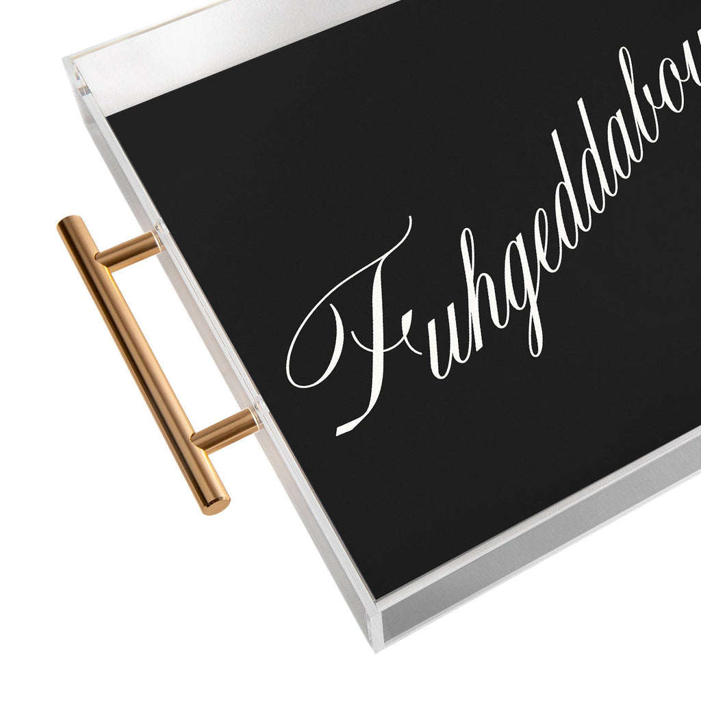 DENY Designs yonkers fuhgeddaboudit Acrylic Tray