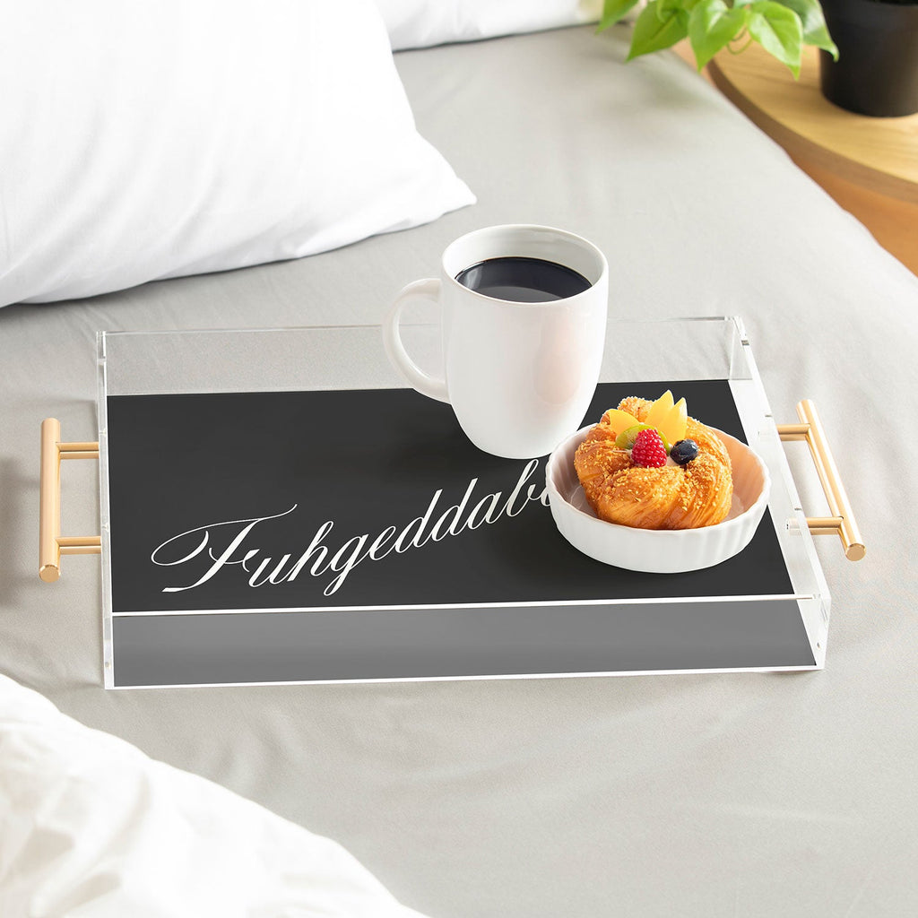 DENY Designs yonkers fuhgeddaboudit Acrylic Tray