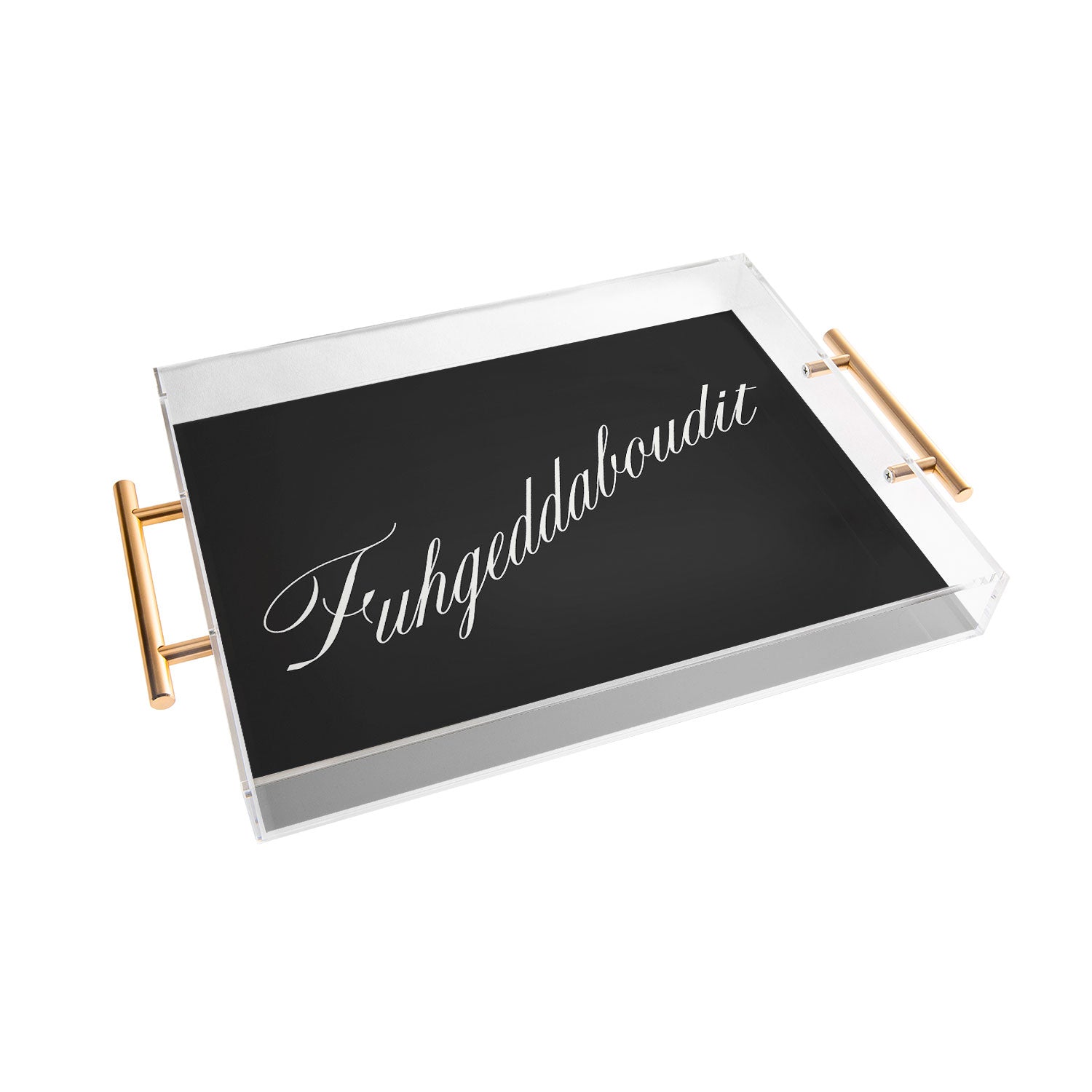 DENY Designs yonkers fuhgeddaboudit Acrylic Tray