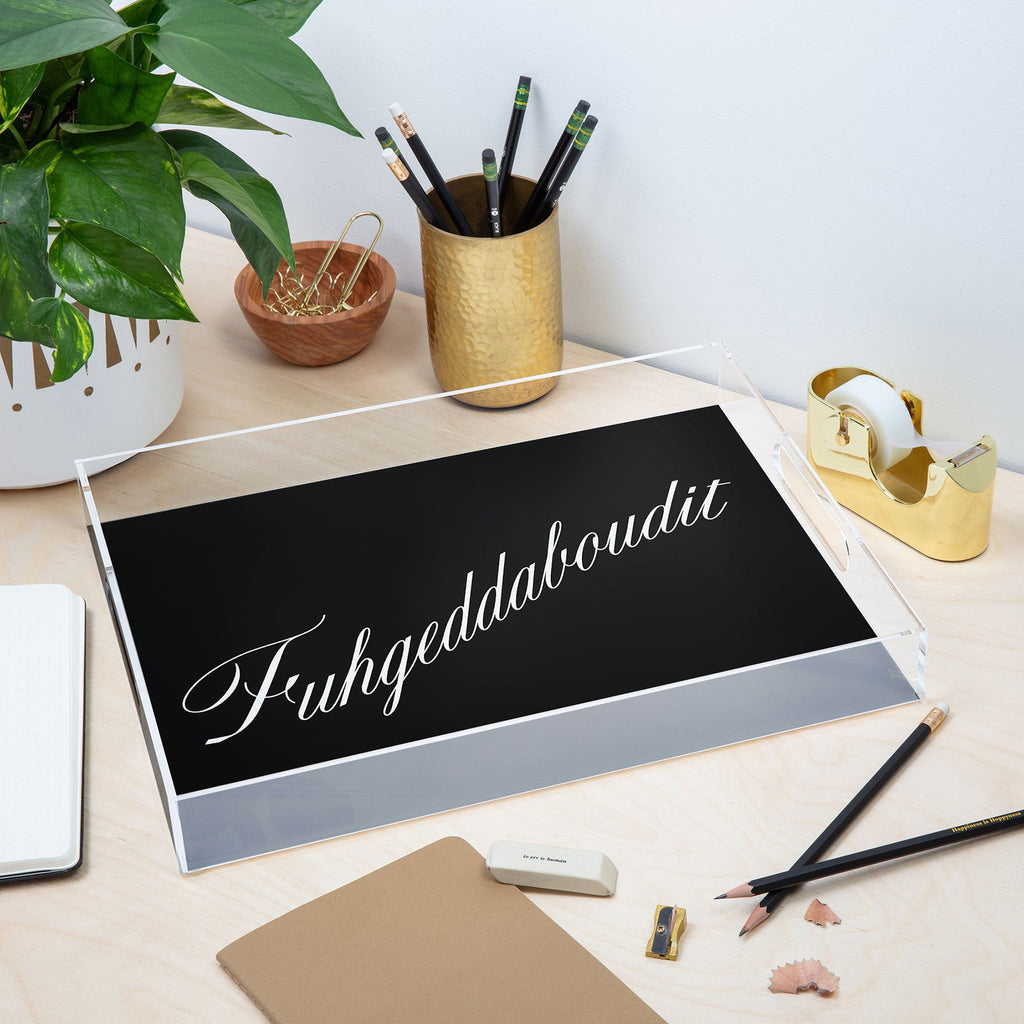DENY Designs yonkers fuhgeddaboudit Acrylic Tray