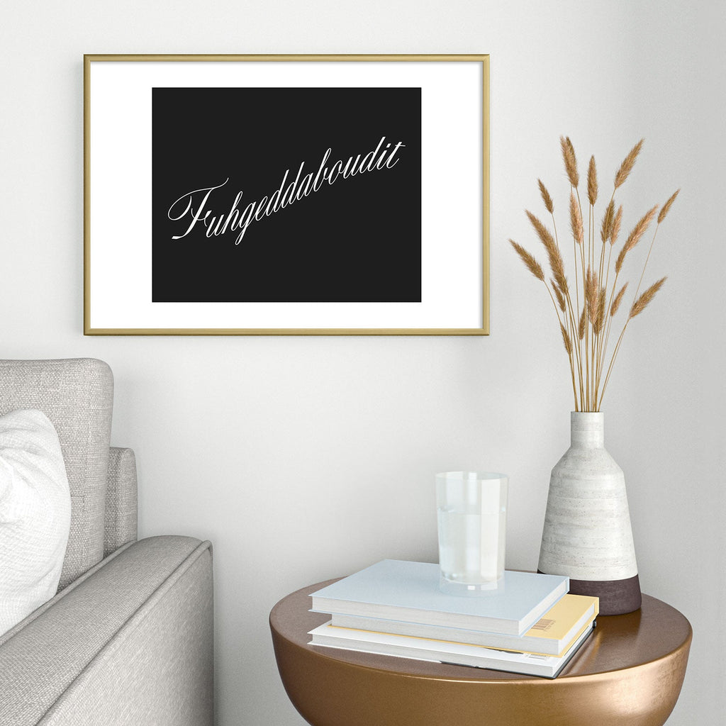 DENY Designs yonkers fuhgeddaboudit Metal Framed Art Print
