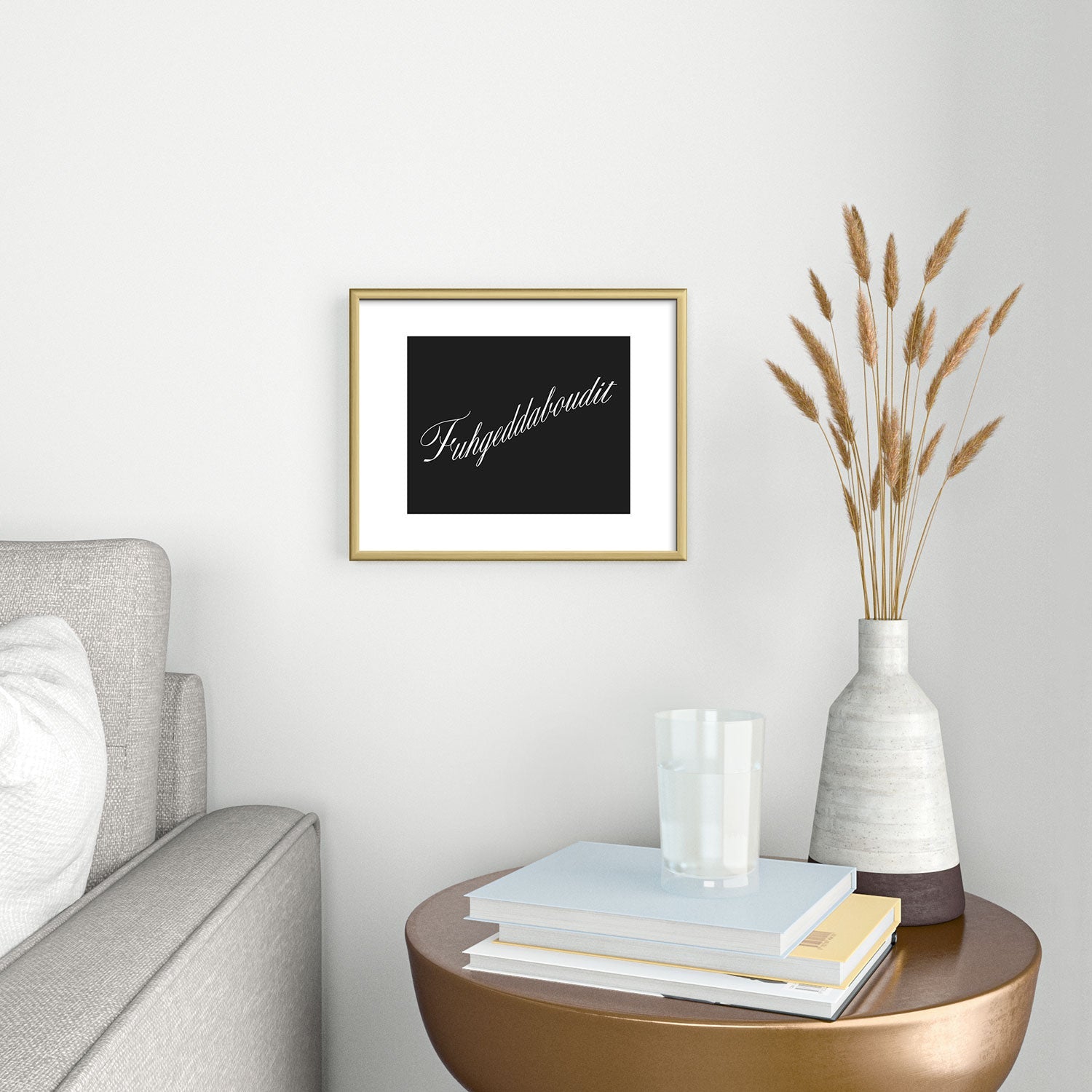 DENY Designs yonkers fuhgeddaboudit Metal Framed Art Print