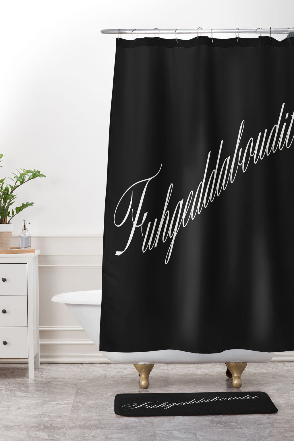 DENY Designs yonkers fuhgeddaboudit Memory Foam Bath Mat