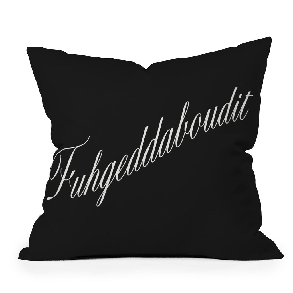 DENY Designs yonkers fuhgeddaboudit Outdoor Throw Pillow