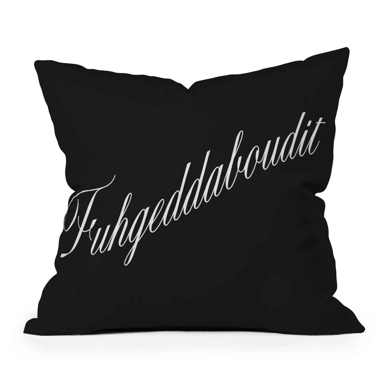DENY Designs yonkers fuhgeddaboudit Outdoor Throw Pillow