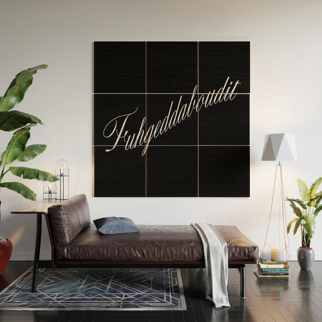 DENY Designs yonkers fuhgeddaboudit Wood Wall Mural