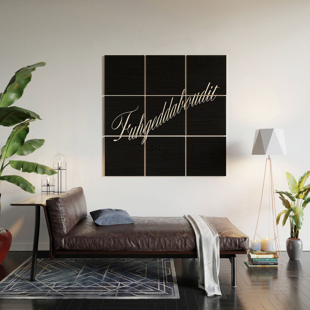 DENY Designs yonkers fuhgeddaboudit Wood Wall Mural