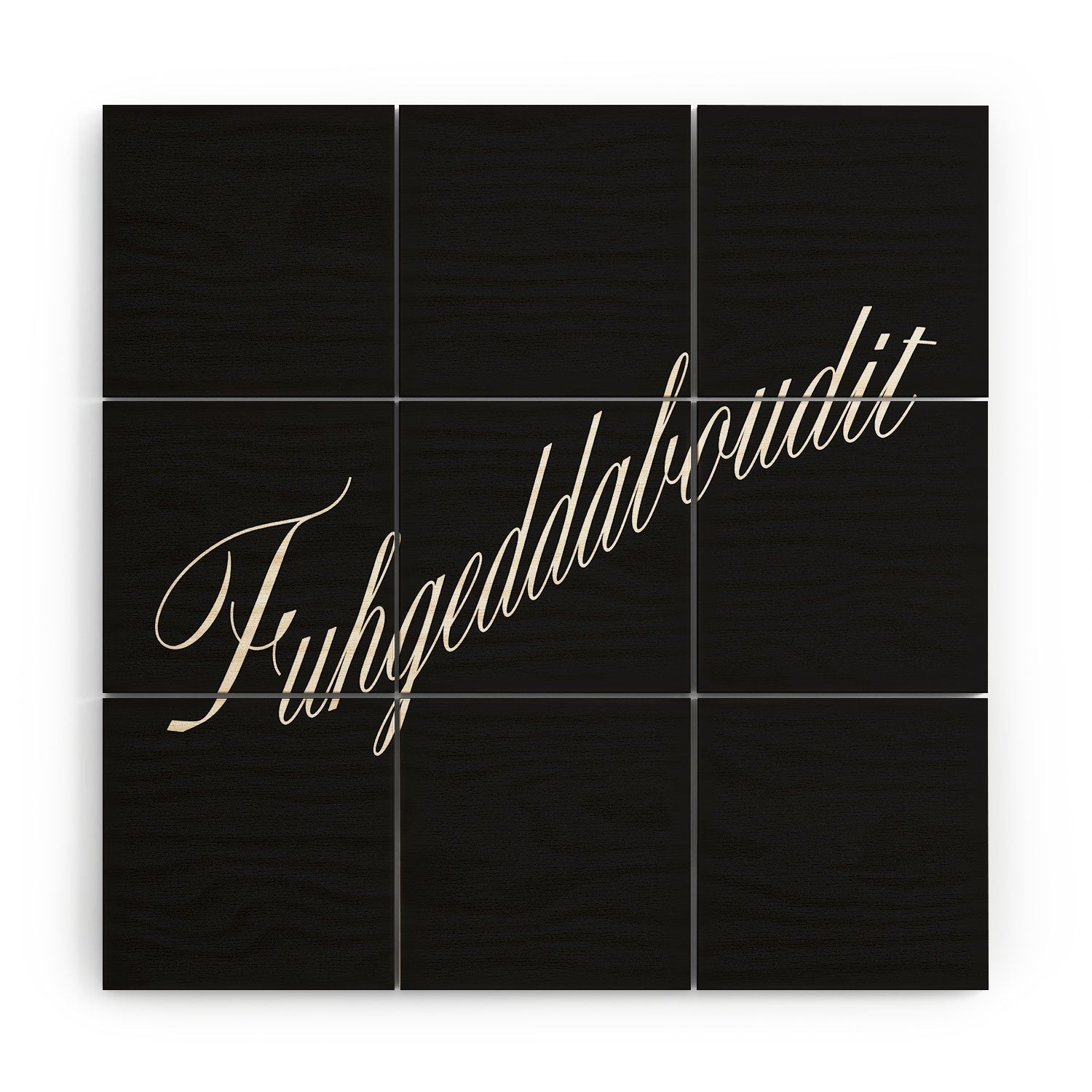 DENY Designs yonkers fuhgeddaboudit Wood Wall Mural