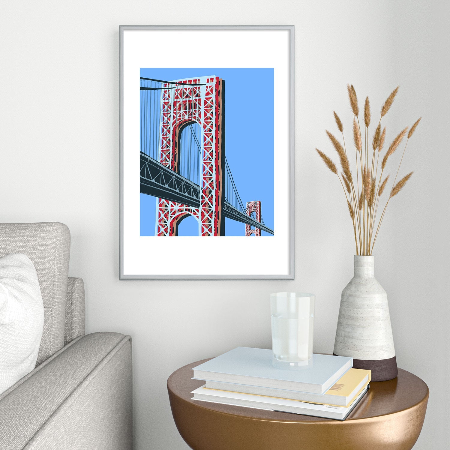 DENY Designs yonkers gwbridge Metal Framed Art Print