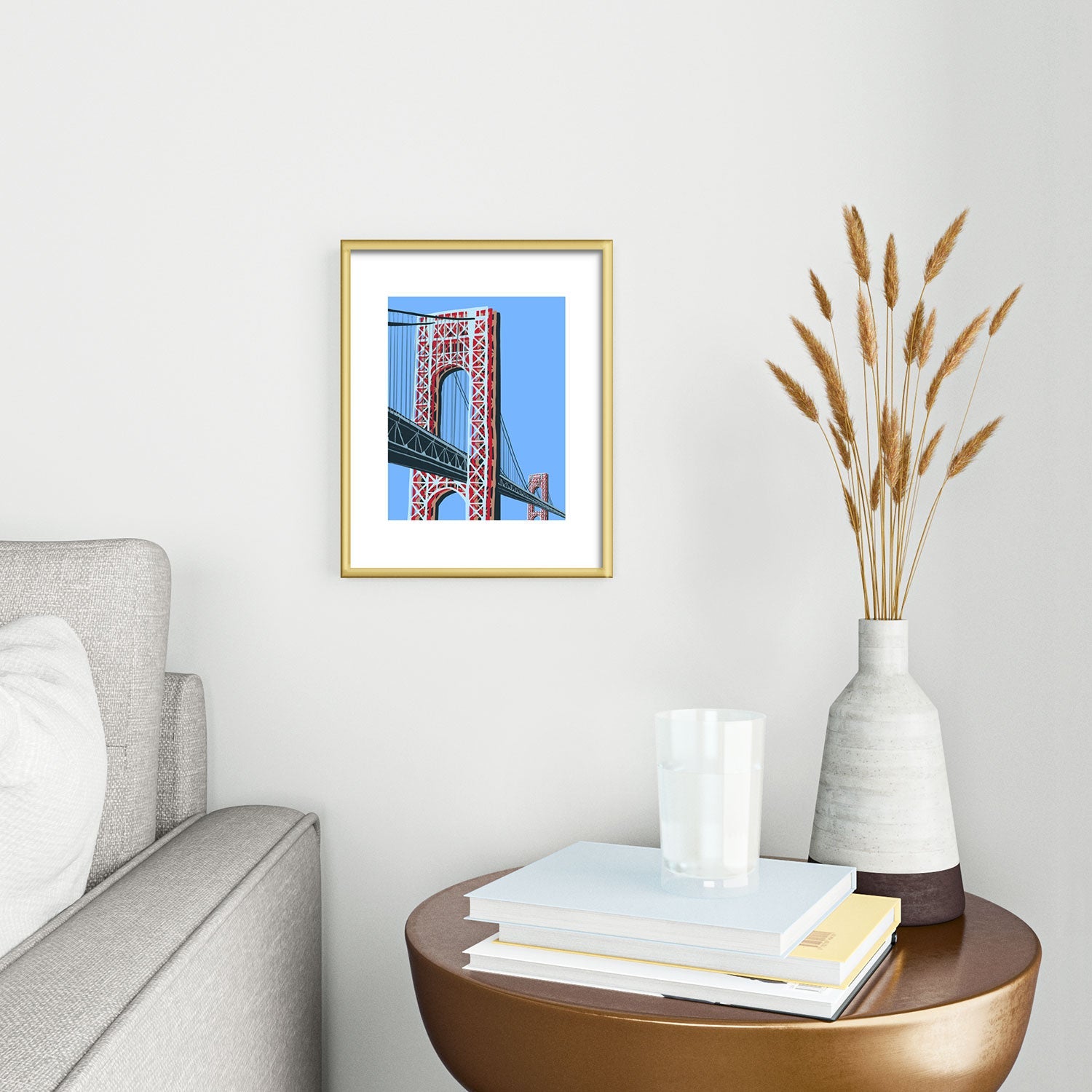 DENY Designs yonkers gwbridge Metal Framed Art Print