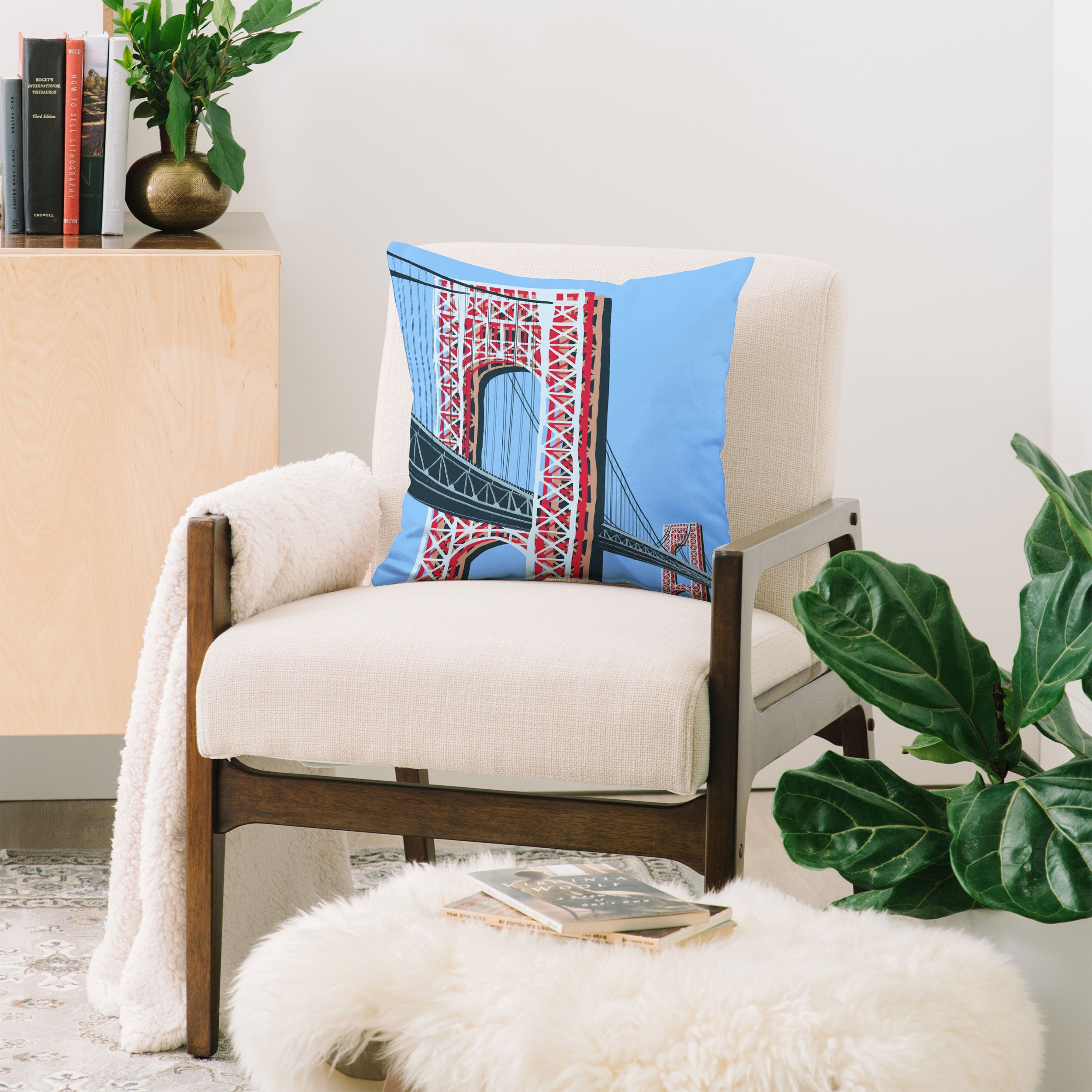 DENY Designs yonkers gwbridge Throw Pillow