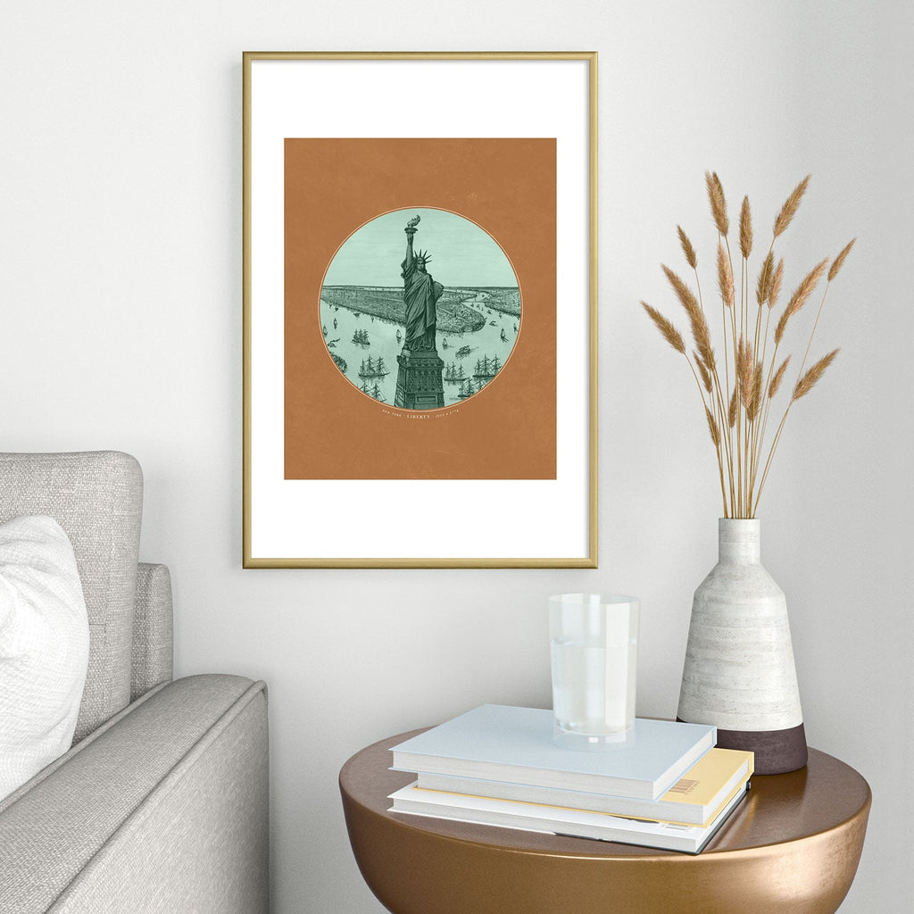 DENY Designs yonkers liberty Metal Framed Art Print