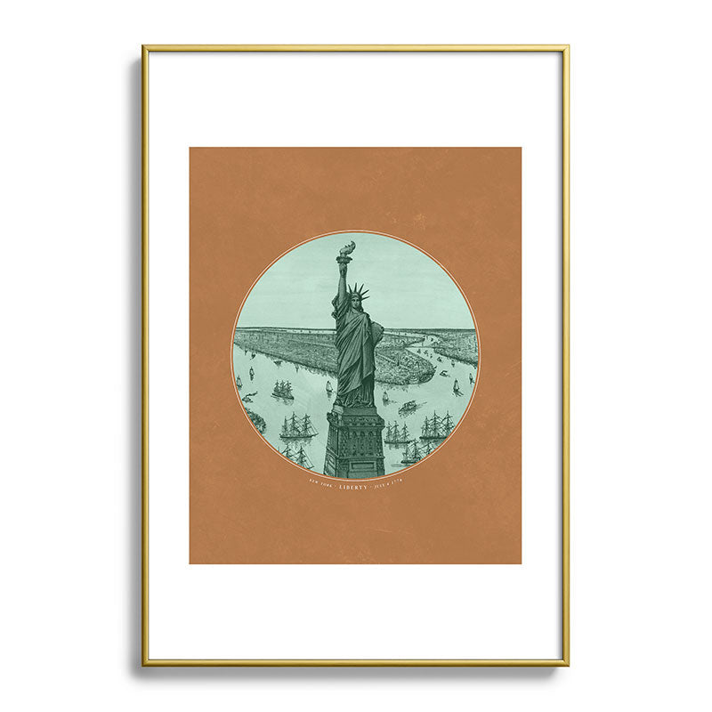 DENY Designs yonkers liberty Metal Framed Art Print