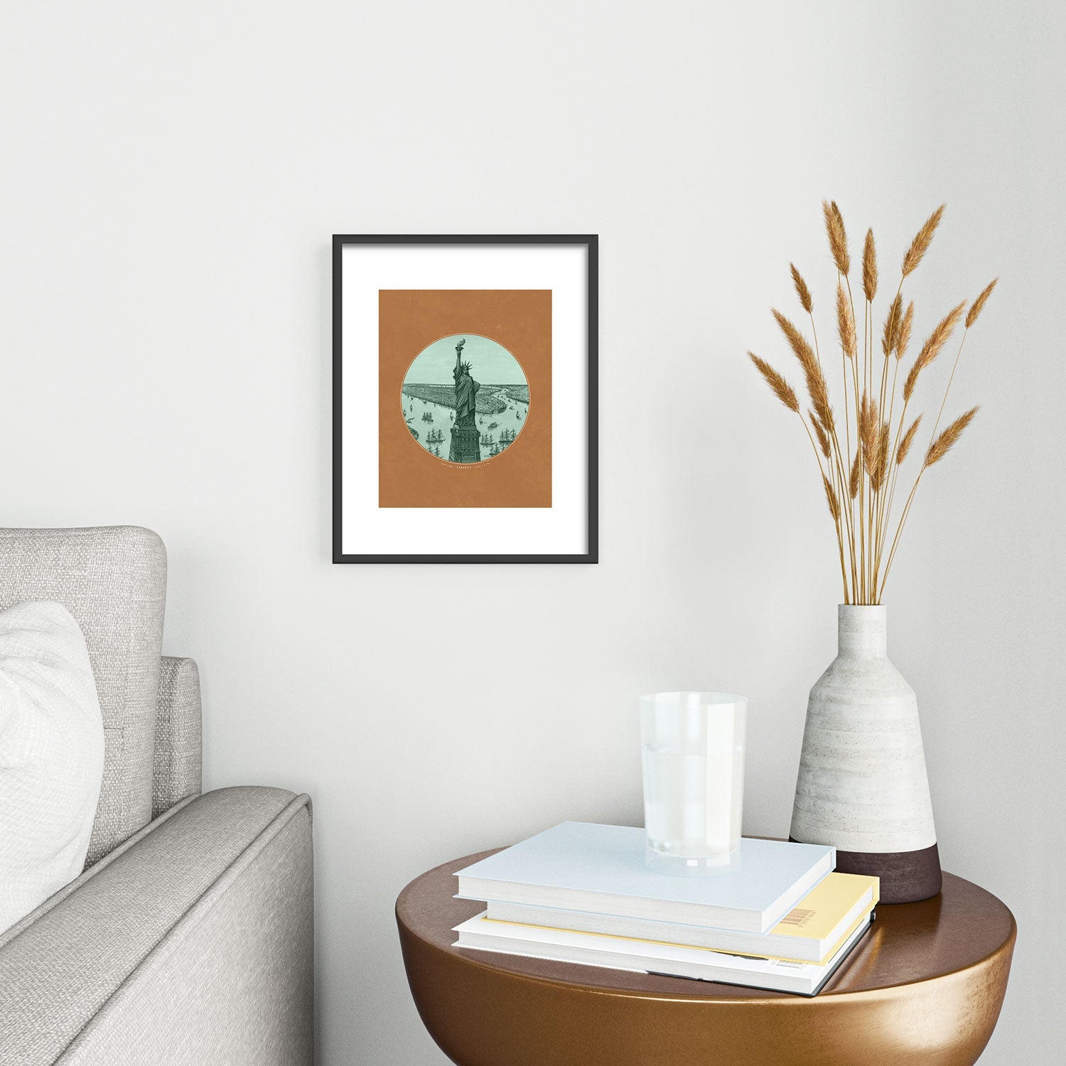 DENY Designs yonkers liberty Metal Framed Art Print