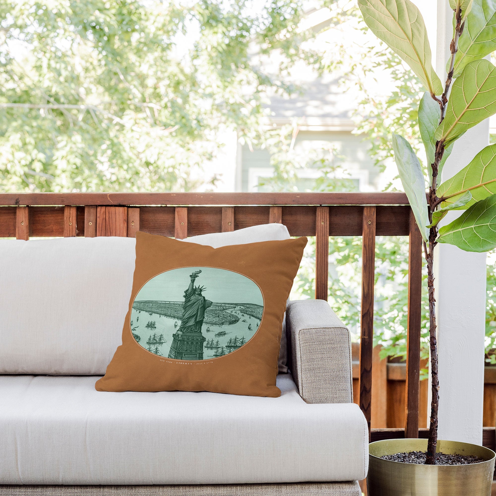 DENY Designs yonkers liberty Outdoor Throw Pillow