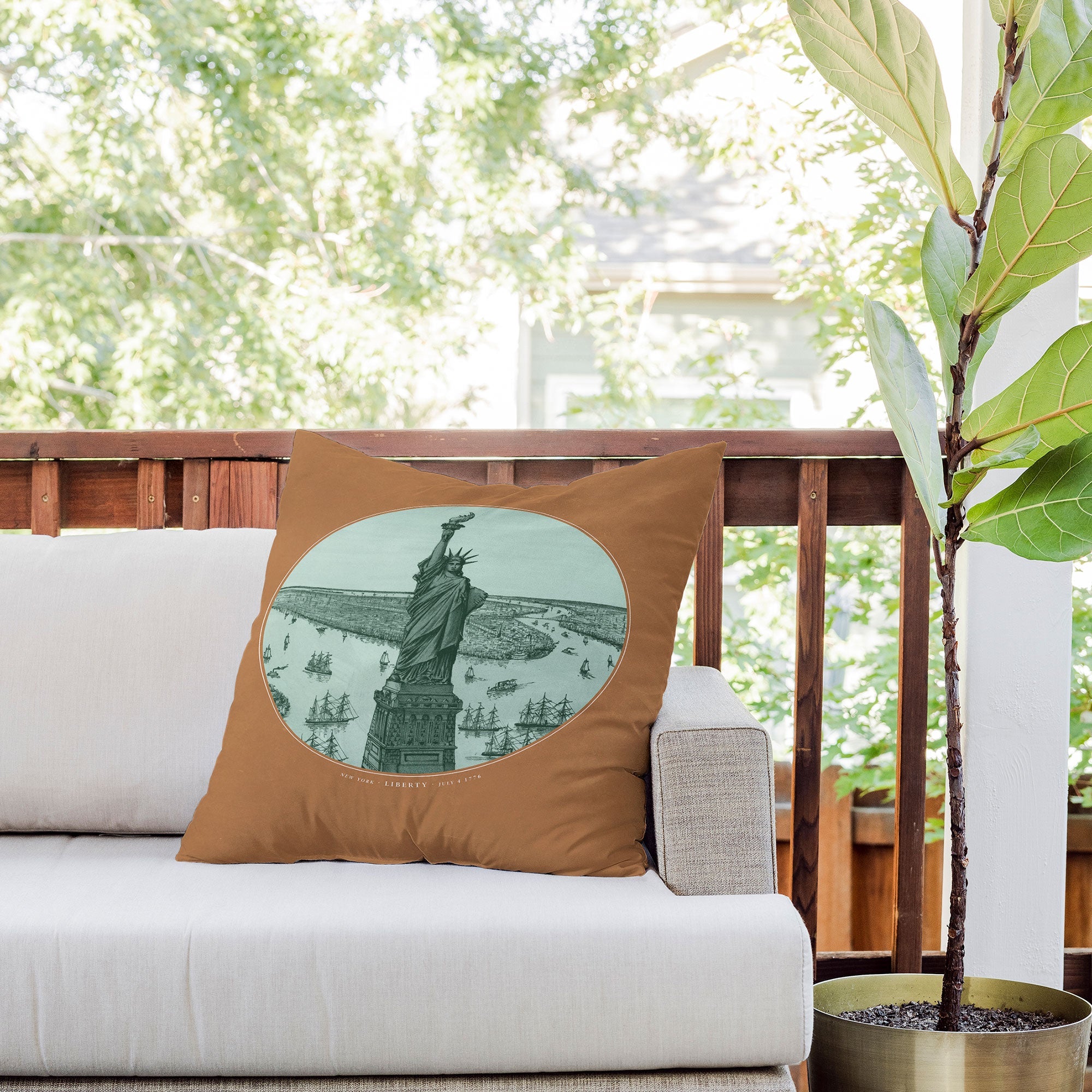 DENY Designs yonkers liberty Outdoor Throw Pillow