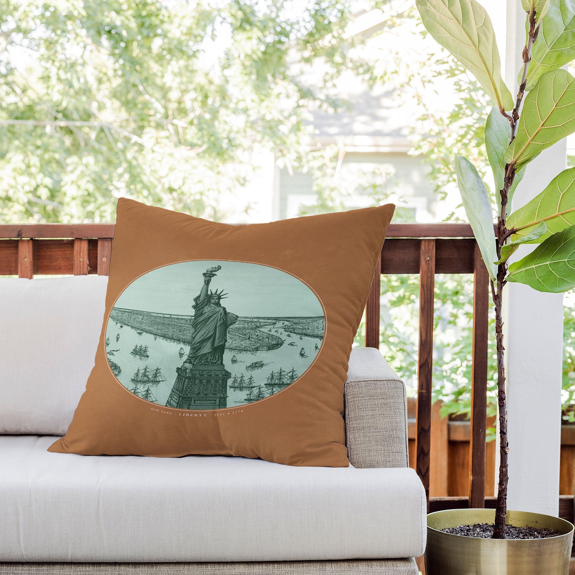 DENY Designs yonkers liberty Outdoor Throw Pillow